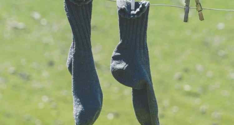 Socks Hanging on a clothesline
