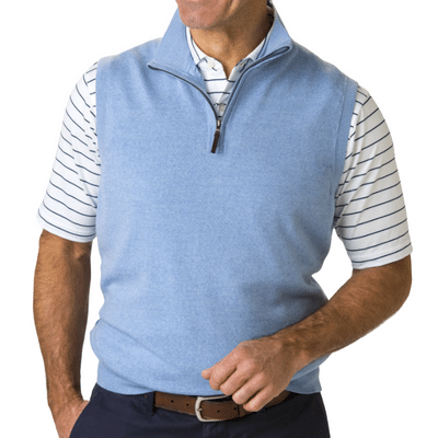 Blue Merino Wool Golf Vest From Fairway And Greene