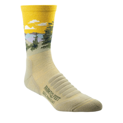Farm to Feet Womens Cascade Locks Merino Wool Hiking Socks Tan