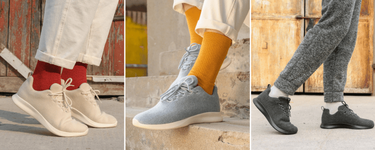 Three different styles and colors with Talent Jogger Merino Wool Sneakers