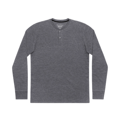 Wool And Prince Waffle Henley Gray