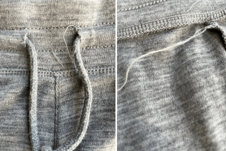 Loose threads on Woolly Pro Knit Warm Up Shorts