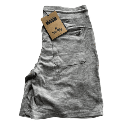 Gray Woolly Pro Knit Warm Up Shorts With Tag Folded In Half